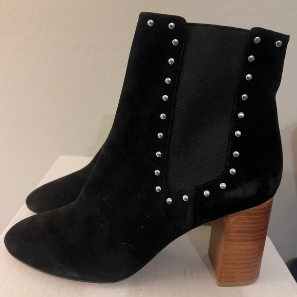 Rebecca Minkoff Sara black suede leather size 91/2‎ studded booties - Picture 4 of 11